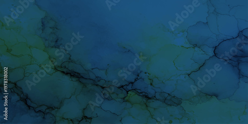 Abstract, swirling, translucent and ethereal ink, the cool color palette conveys depth and serenity, its unique, organic patterns invite reflection, evoking a sense of calm and wonder.