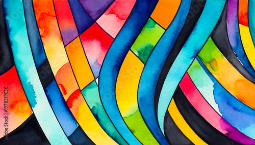 Abstract bright multicolor background, colorful watercolor pattern