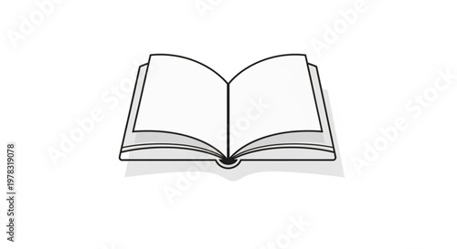 Open book icon with minimalist lines representing study and reading