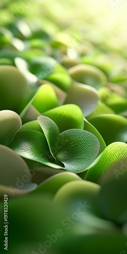 Vibrant Green Leaves Pattern, Close-Up Abstraction, Seamless Leaf Elements Design Background Image