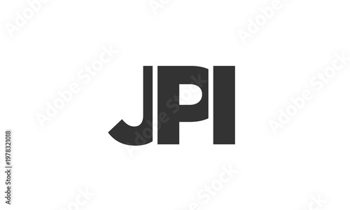 JPI logo design template with strong and modern bold text. Initial based vector logotype featuring simple and minimal typography. Trendy company identity.