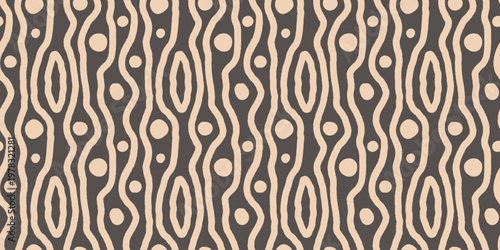 Hand-Drawn Wavy Stripe Seamless Pattern