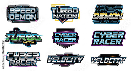 Collection of Cyberpunk Style Text Effects and Logos.