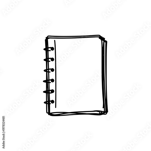 Notebook icon logo design. Diary sign and symbol. Notebook icon. Hand drawn journal for school and office.