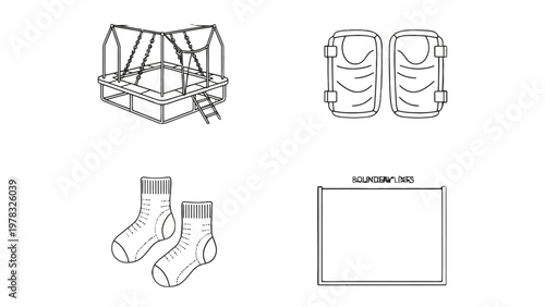 Playtime Essentials: A detailed illustration showcasing a selection of essential recreational items, each ready to be enjoyed.