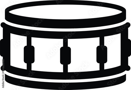 фотографія Silhouette snare drum musical instrument percussion rhythmic sound vector illust