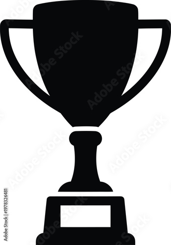 Silhouette trophy cup with handles for athletic competition winner vector illustration
