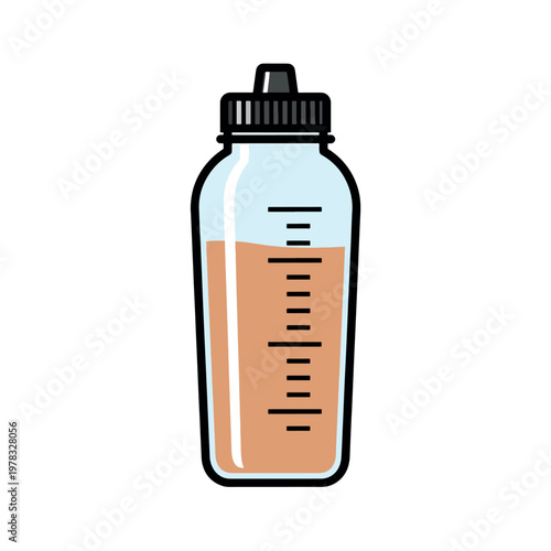 Protein Shaker Bottle Vector Icon, Gym Fitness Drink Mixer Flat Illustration