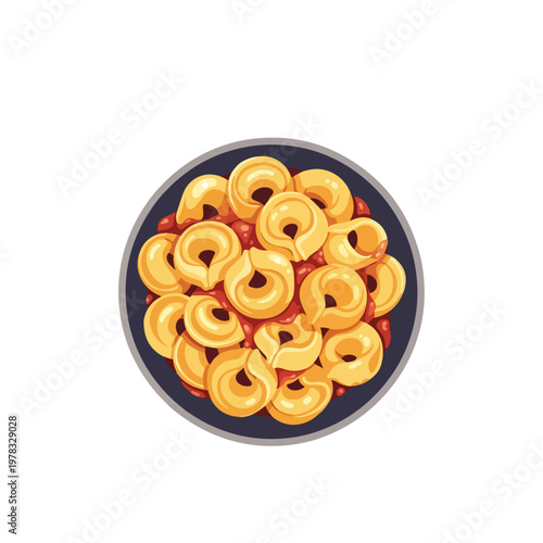 Tortellini Bowl Flat Vector