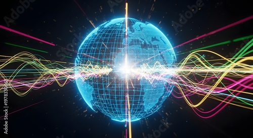 Global Network Connections and Data Flow Visualization