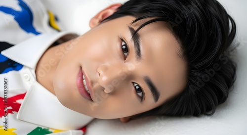 Smiling Young Asian Man Portrait, Close-Up, Lifestyle