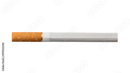 Photos Single cigarette with orange filter and white paper, isolated on transparent bac