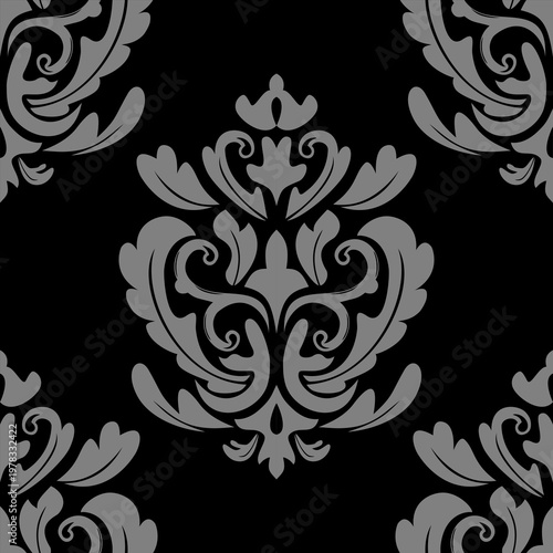 Damask seamless repeat element pattern. Beautiful luxury vintage floral damask vector illustration. Design for wallpaper, decorative, texture, textile, ornament, wrapping, shirts, clothing