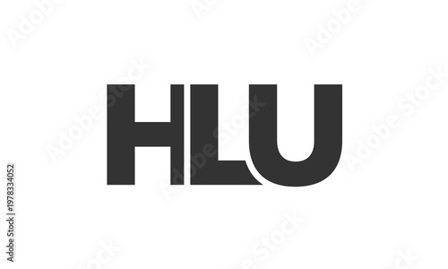 HLU logo design template with strong and modern bold text. Initial based vector logotype featuring simple and minimal typography. Trendy company identity.