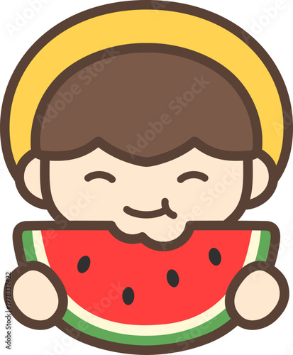 수박먹는 아이