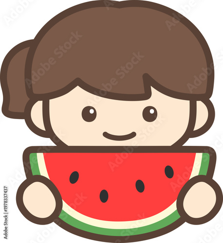 수박먹는 아이