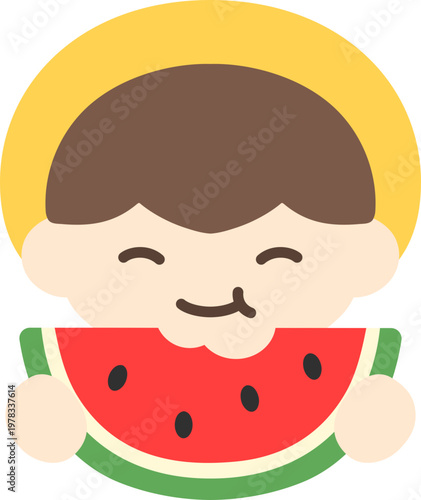 수박먹는 아이