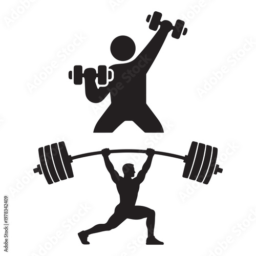 Weightlifting and Dumbbell Exercises Icons