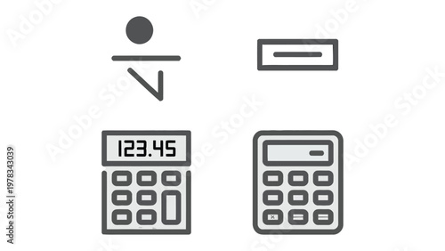 Calculator and Mathematical Symbols: A sleek and modern image presents a calculator alongside key mathematical symbols, ideal for financial, educational, or technological applications. 