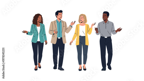 Diverse group of people gesturing confused.