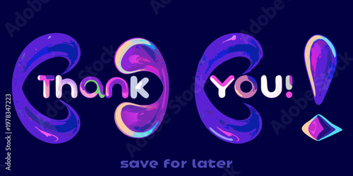 Colorful abstract thank you message with swirling shapes and vibrant hues