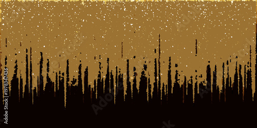 Abstract golden texture with vertical lines and speckled background