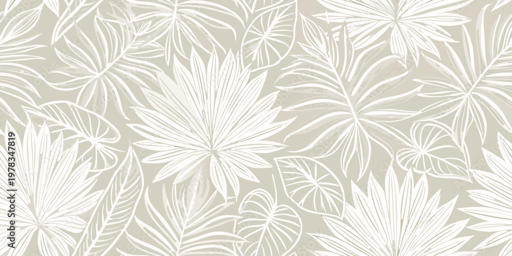Foto Elegant tropical leaves create a seamless repeating wallpaper pattern