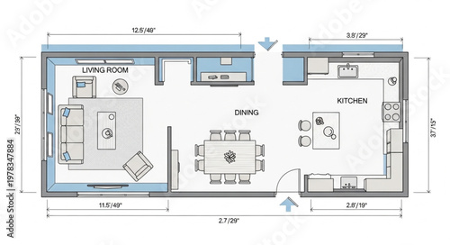Modern Apartment Floor Plan Layout Design.