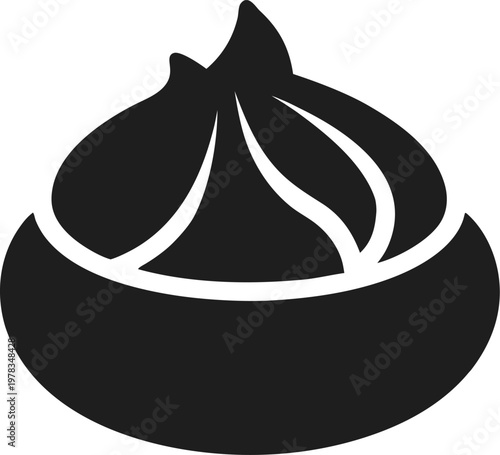 dumpling silhouette  icon  vector  on white background 