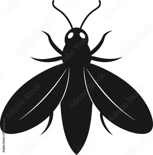 firefly silhouette  icon vector  on white  background 