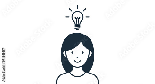 Illustration of a happy individual with a bright idea symbolizing creativity and insight