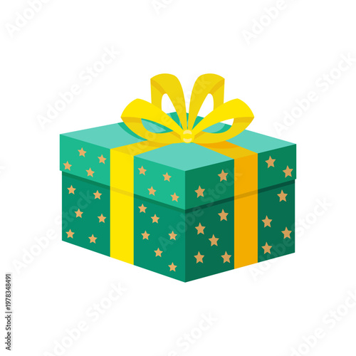 Gift Boxes with Ribbon and Bow. Flat vector decorative wrapped giftbox