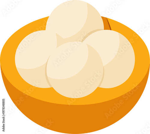 rasgulla  colorfu  icon vector on white background 