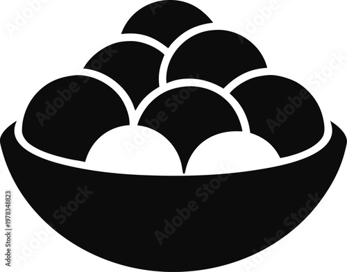 rasgulla silhouette   icon vector on white background 