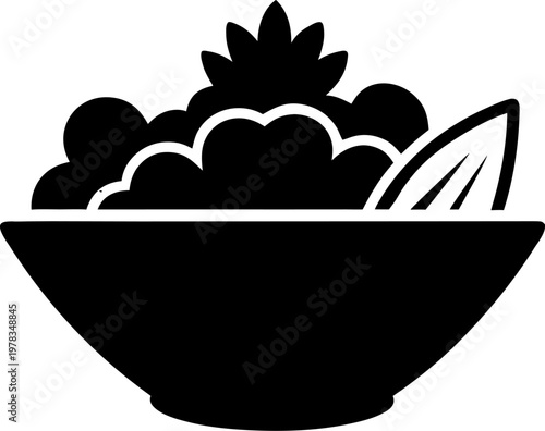 salad silhouette icon vector on white background 