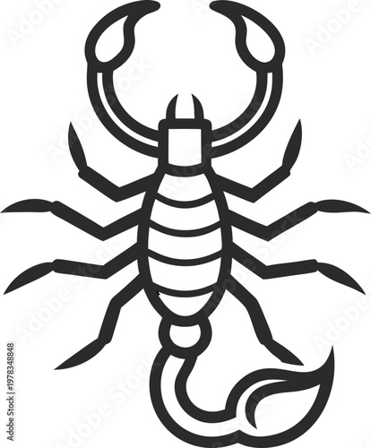 scorpion  outline   icon  vector on white  background 