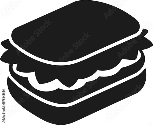 sandwich silhouette  icon  vector on white background 