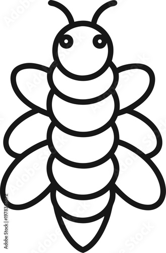 silkworm outline icon  vector on white background 