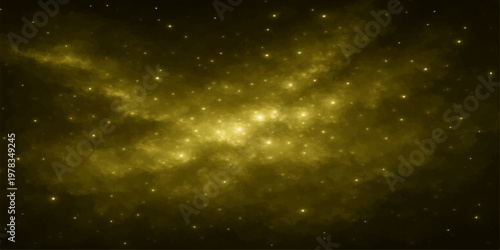 Deep blue nebula clouds swirl across an abstract starry universe where bright light illuminates a dark cosmic starfield in this outer space background loop