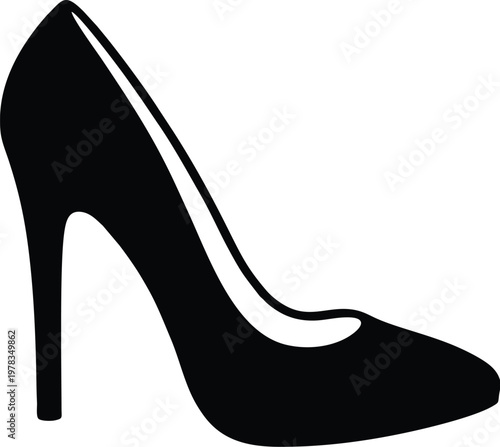 High Heel Shoe Silhouette Icon – Elegant Women Fashion Symbol
