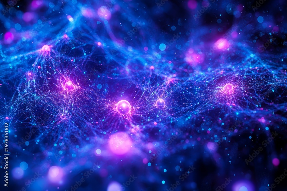 Fototapeta premium Blue and purple social network interface, representing digital communication and the interconnectedness of modern technology, Generative AI