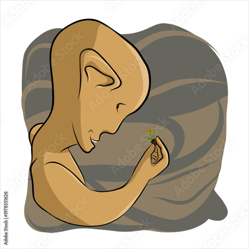 This situation happened is the past or possibly in the future. When sandstorms raged around him, the giant found something unexpected, something inspiring. A very valuable part of nature!