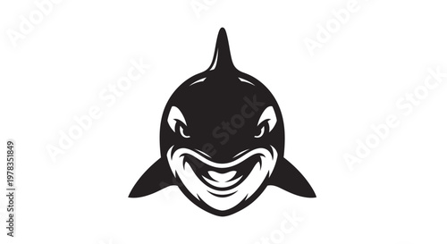 Orca Killer Whale Head Mascot Cartoon Vector Illustration