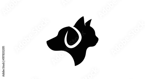 Dog and Cat Silhouette Logo Icon