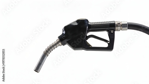 Fuel nozzle isolated on white background symbolizing fuel shortage, rising oil prices and global energy crisis. Minimal conceptual design.
