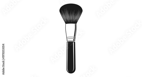 Cosmetic brush illustration on white background for beauty and makeup concepts