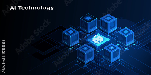 Abstract representation of ai technology with glowing digital network connections
