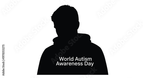 Silhouette of a person with text promoting world autism awareness day
