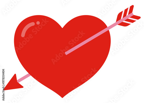 射抜かれるハートのイラスト