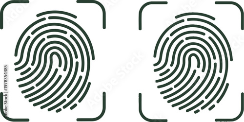Fingerprint recognition scanner vector illustration graphic design depicting biometric identity authentication security and data protection technology